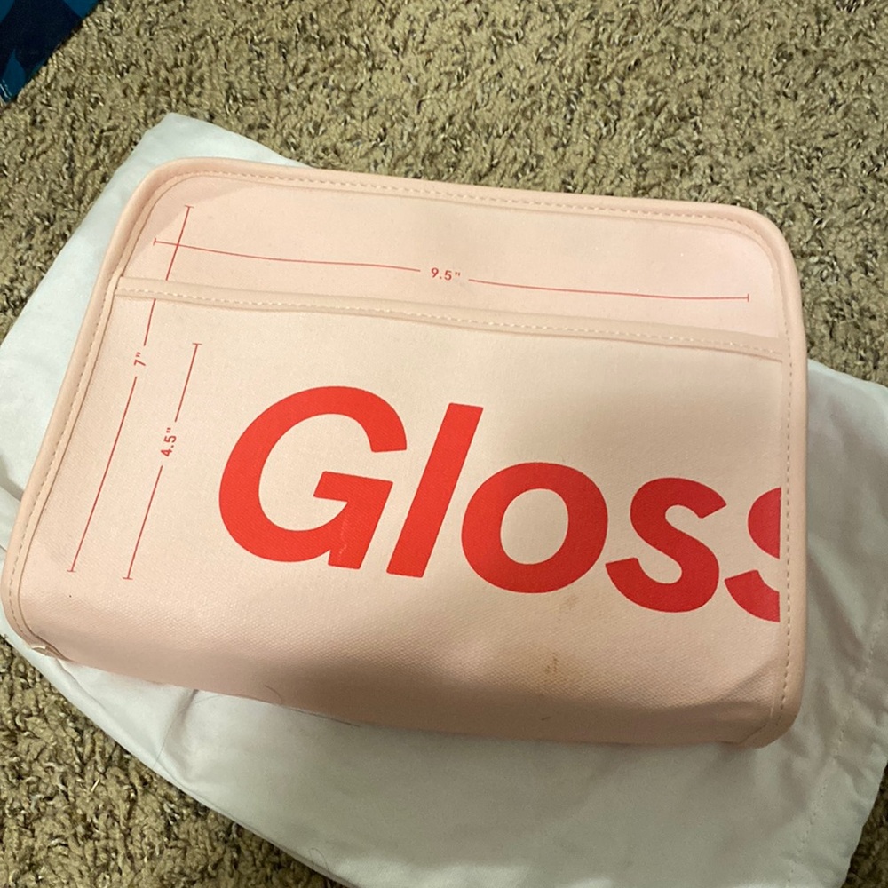 Glossier The Beauty Bag Makeup Bag Pink - FULL SIZE 9.5” x 7” x 3”